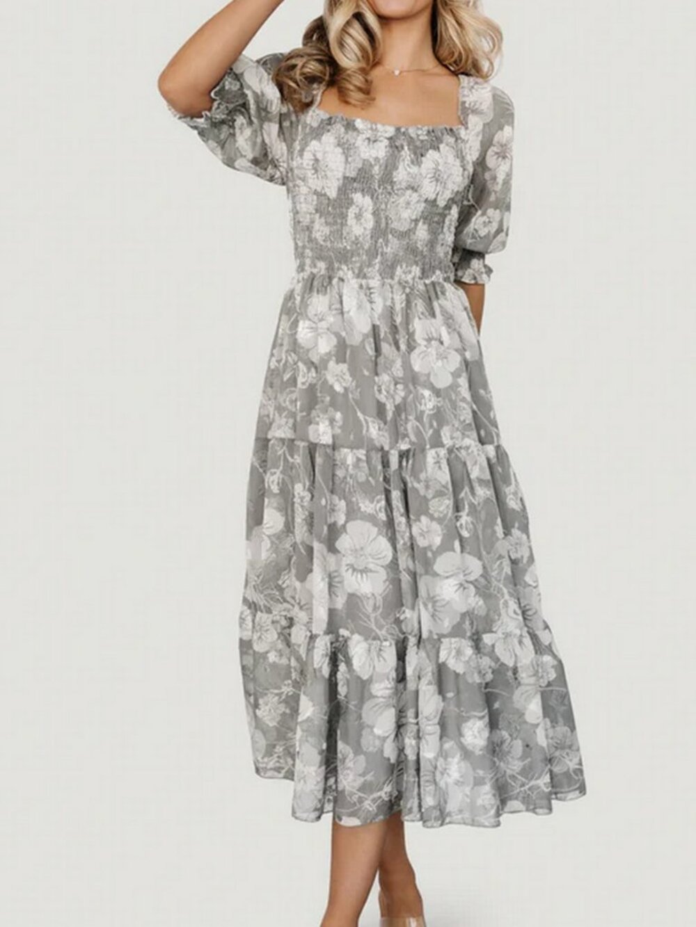 Baltic Born Fabian Jacquard Midi Dress in Dusty Sage